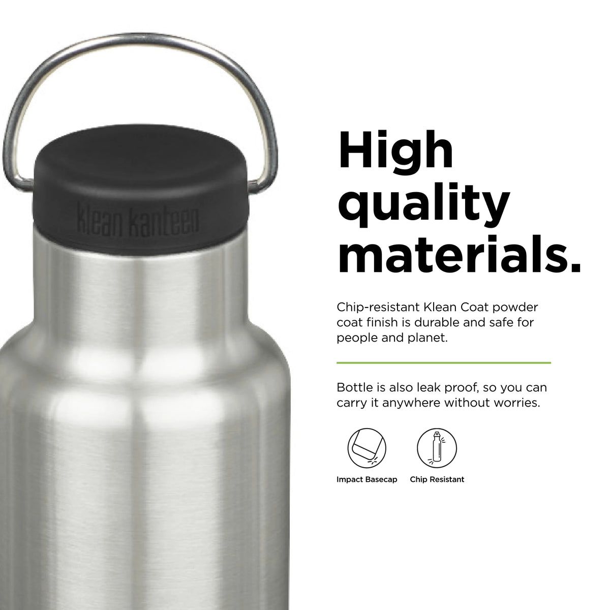 20 Oz Brushed Stainless Insulated Water Bottle O6581