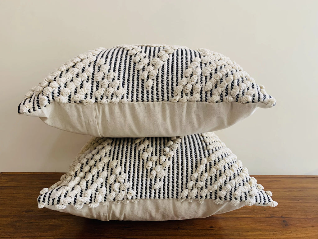 Boho Tufted Throw Pillow Covers 18x18 Set of 2 O348042