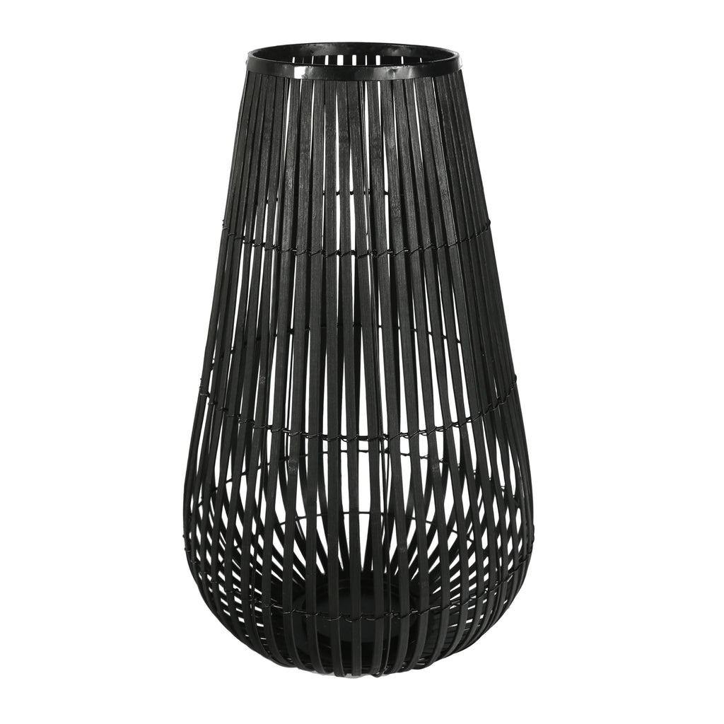 Black Metal Frame Lantern with Weaving P991299