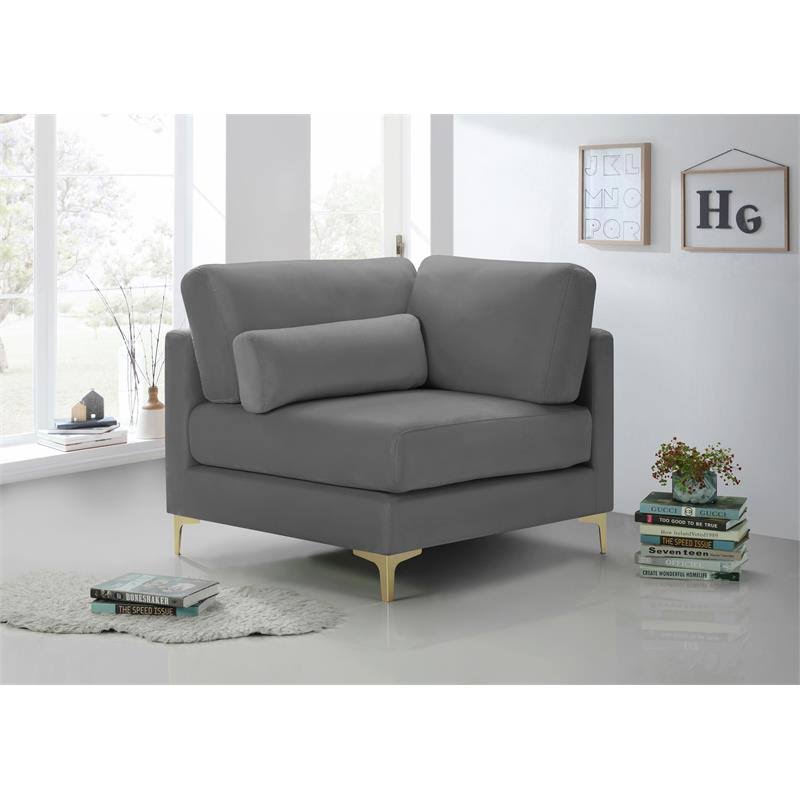 Grey Velvet Modular Corner Chair S69532