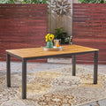 71" Wood Top Patio Dining Table W88557