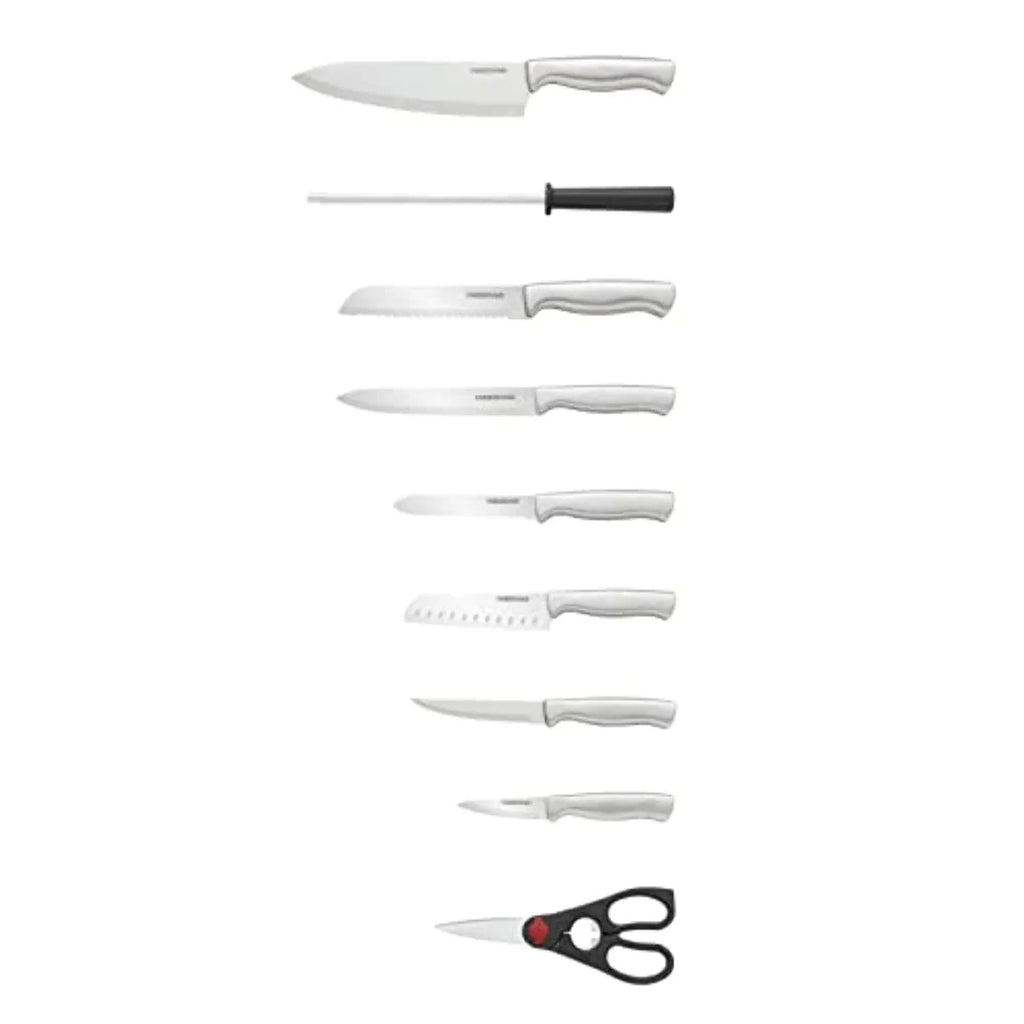 15 Pc Stamped Stainless Steel Knife Block Set V630019