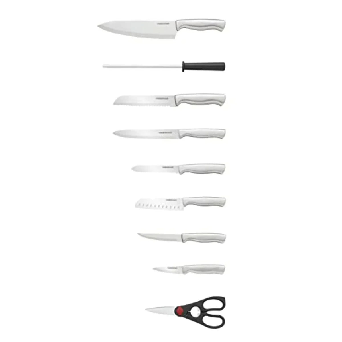 15 Pc Stamped Stainless Steel Knife Block Set V630019