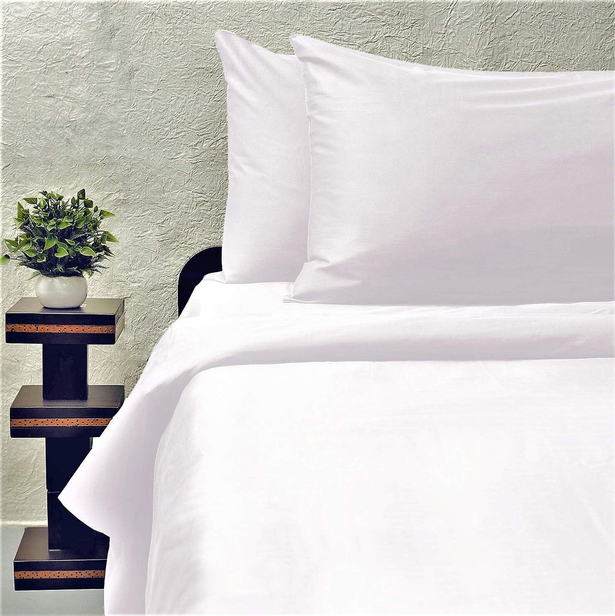 Organic White Cotton Sateen Sheets California King Deep Pocket 300 Thread Count Pack of 2 I1241