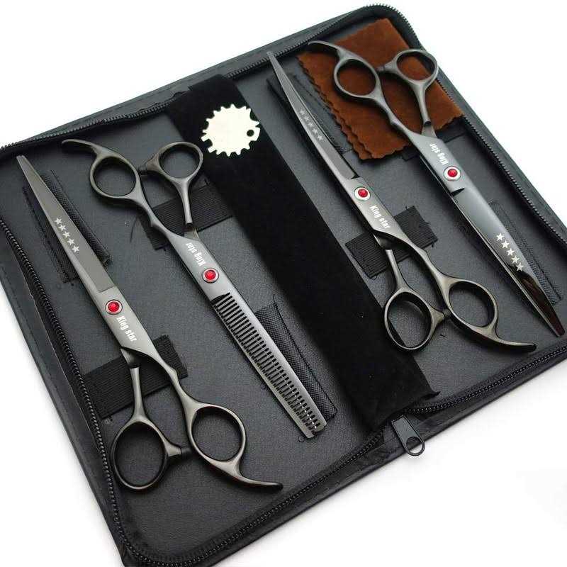 7.0in Titanium 4pcs Dog Grooming Scissors Set P51995