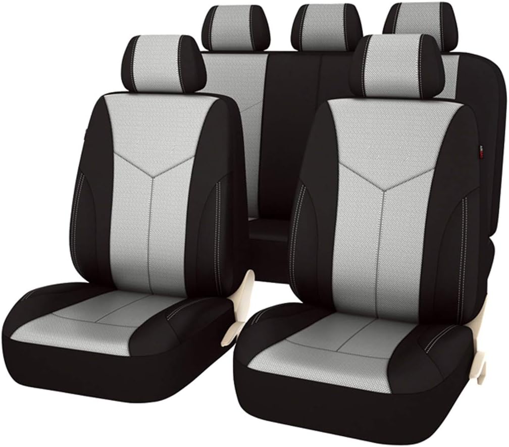 11PCS PU Leather Universal Seat Covers Set (Dark Gray) X365062