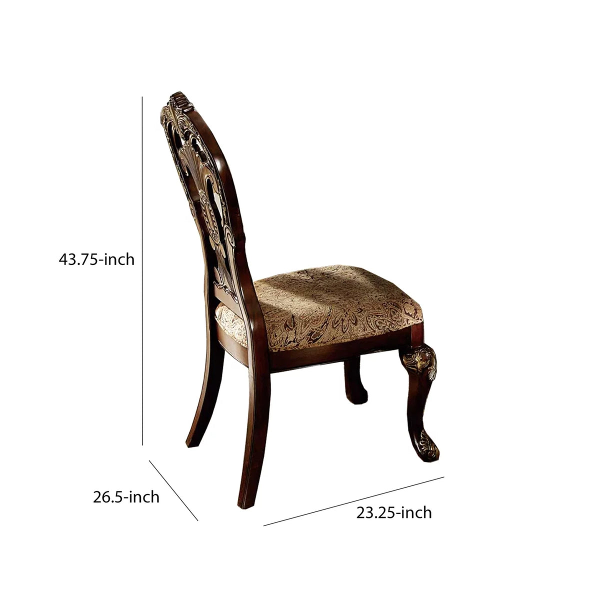 Wood Fabric Side Chair Set of 2 T6169