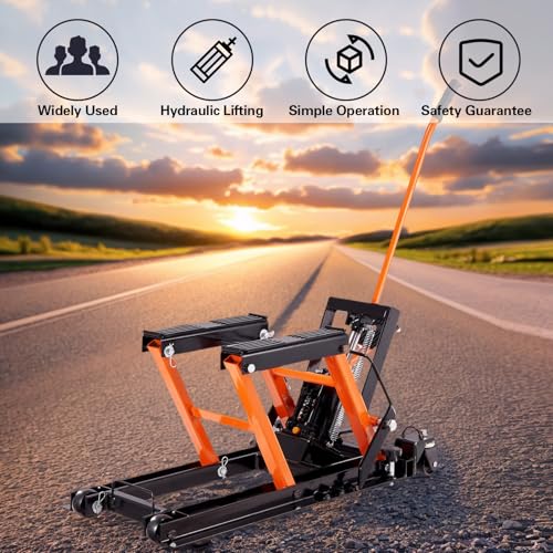 1500 LBS Hydraulic Scissor Motorcycle Jack Stand with 4 Wheels L9343