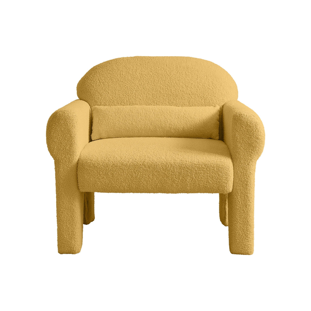 Small Modern Boucle Accent Chair with Lumbar Pillow U350724