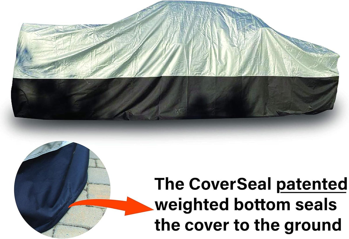 Heavy Duty Long Bed Truck Cover with Weighted Ground Conforming Apron Seal, 260" L x 80" W x 80" H S8760