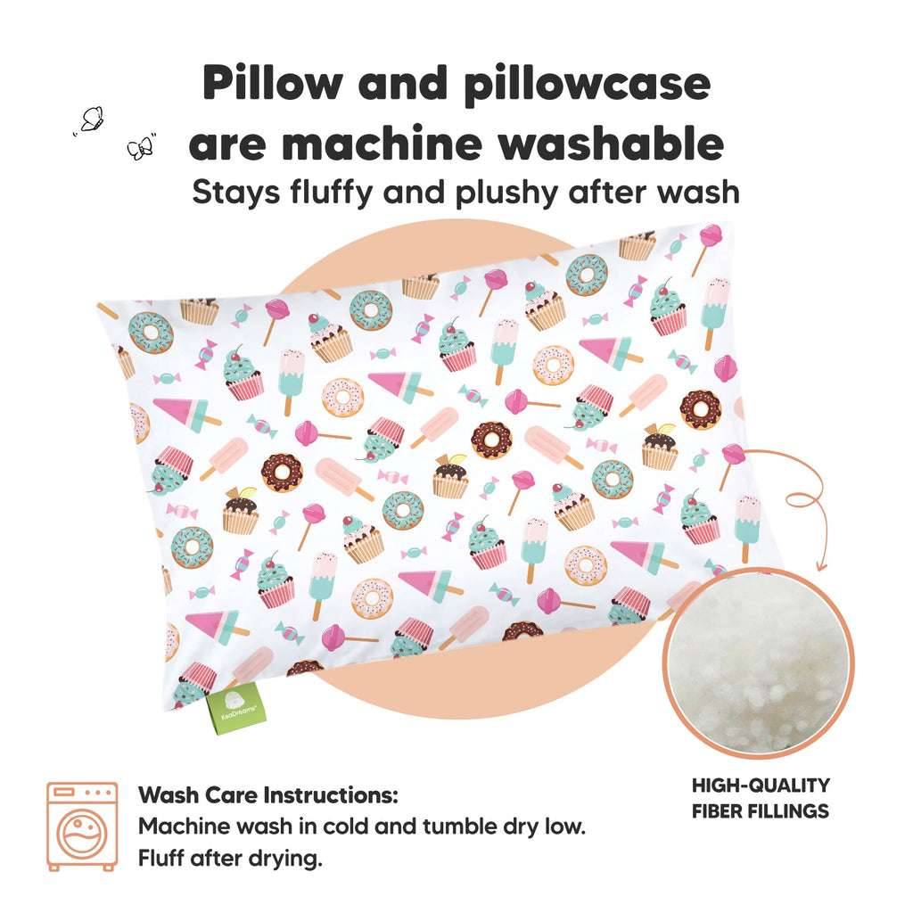Toddler Pillow with Pillowcase, 13X18 Kids Travel Pillows A498449