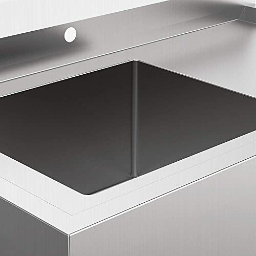 304 Stainless Steel Utility Sink with Drainboard F300834