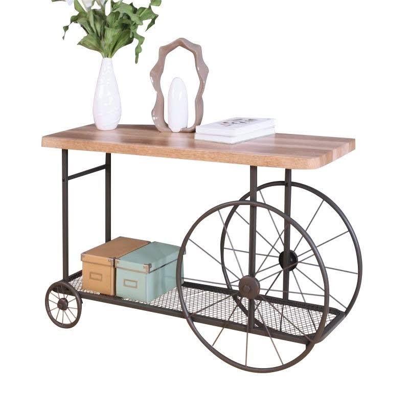 Oak and Antique Gray Console Table U264
