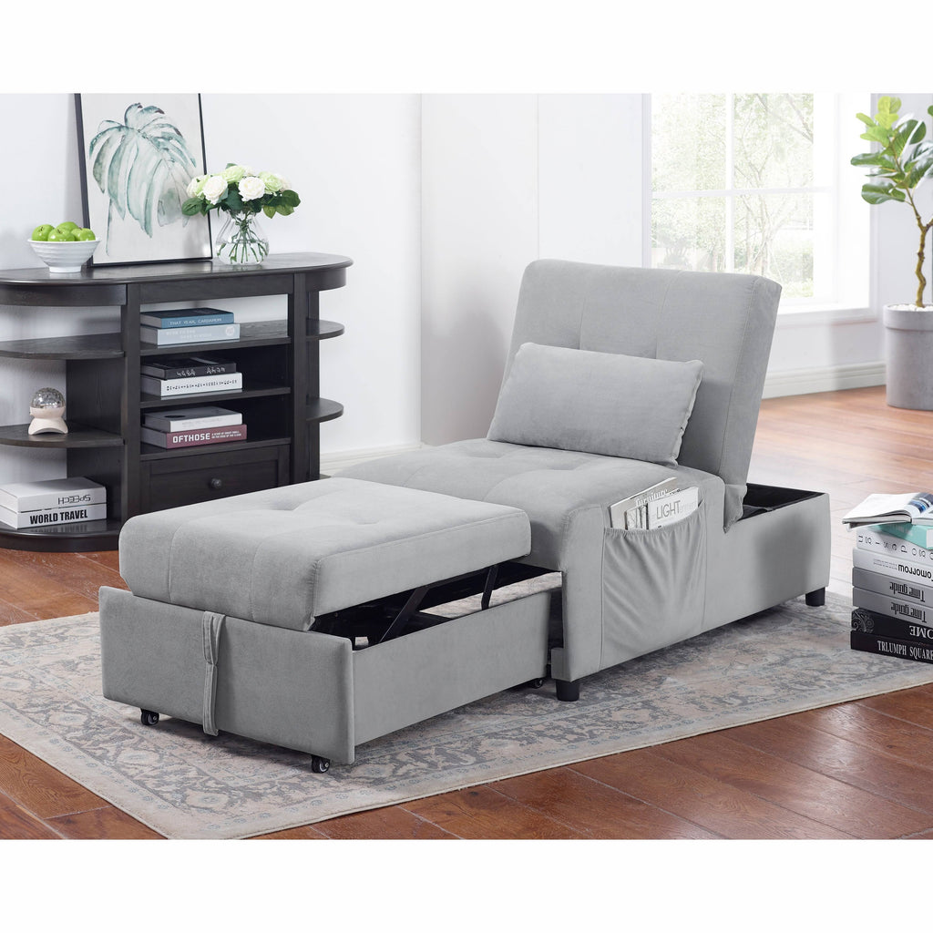 Grey Upholstered Futon Chair B4154