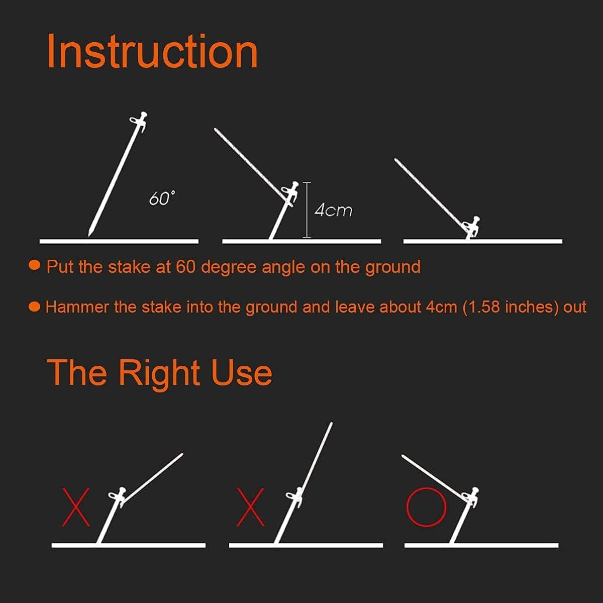 15.7 Inches 20 Pcs Heavy Duty Steel Tent Stakes B631929