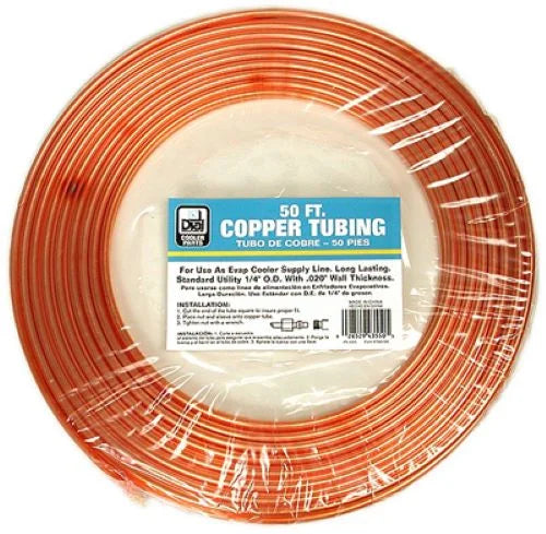 1/4" OD x 50' Copper Water Supply Line Tubing - Quantity of 2 O9197