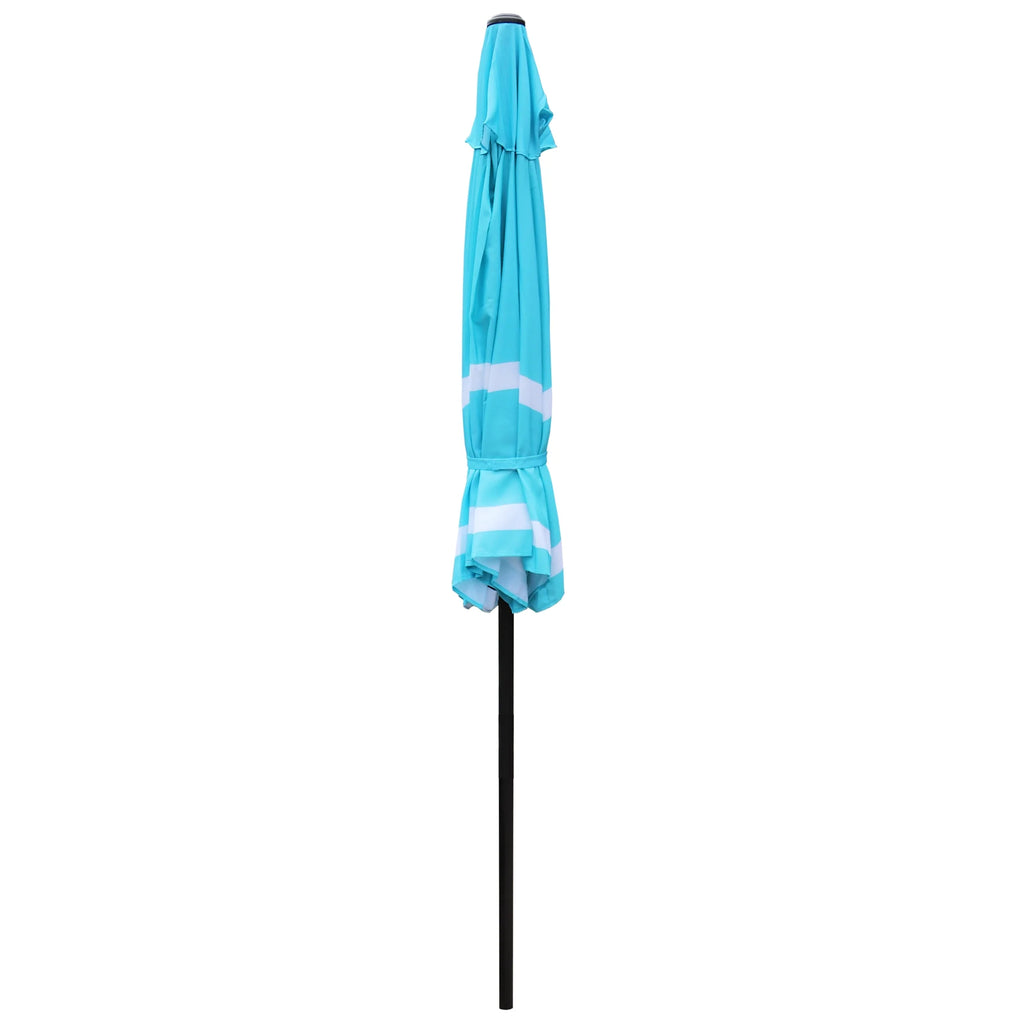 9FT Aqua & White Stripe Umbrella B471