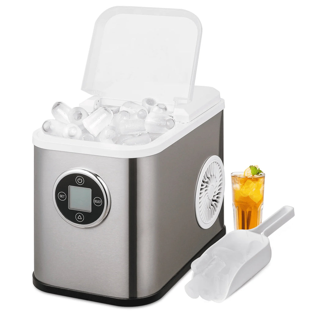 Countertop Portable Ice Maker Machine with Ice Scoop and Basket, Black R728