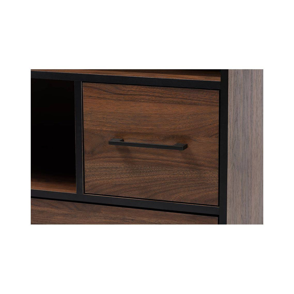 Walnut Brown 1-Drawer Wood Bookcase P62949