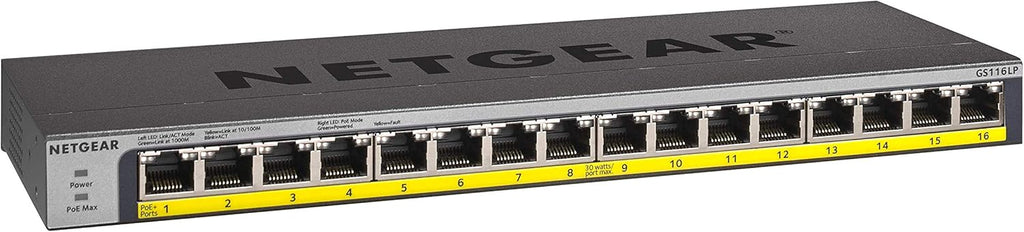16-Port Gigabit Ethernet Unmanaged PoE Switch with 16 x PoE+ @ 183W K20592