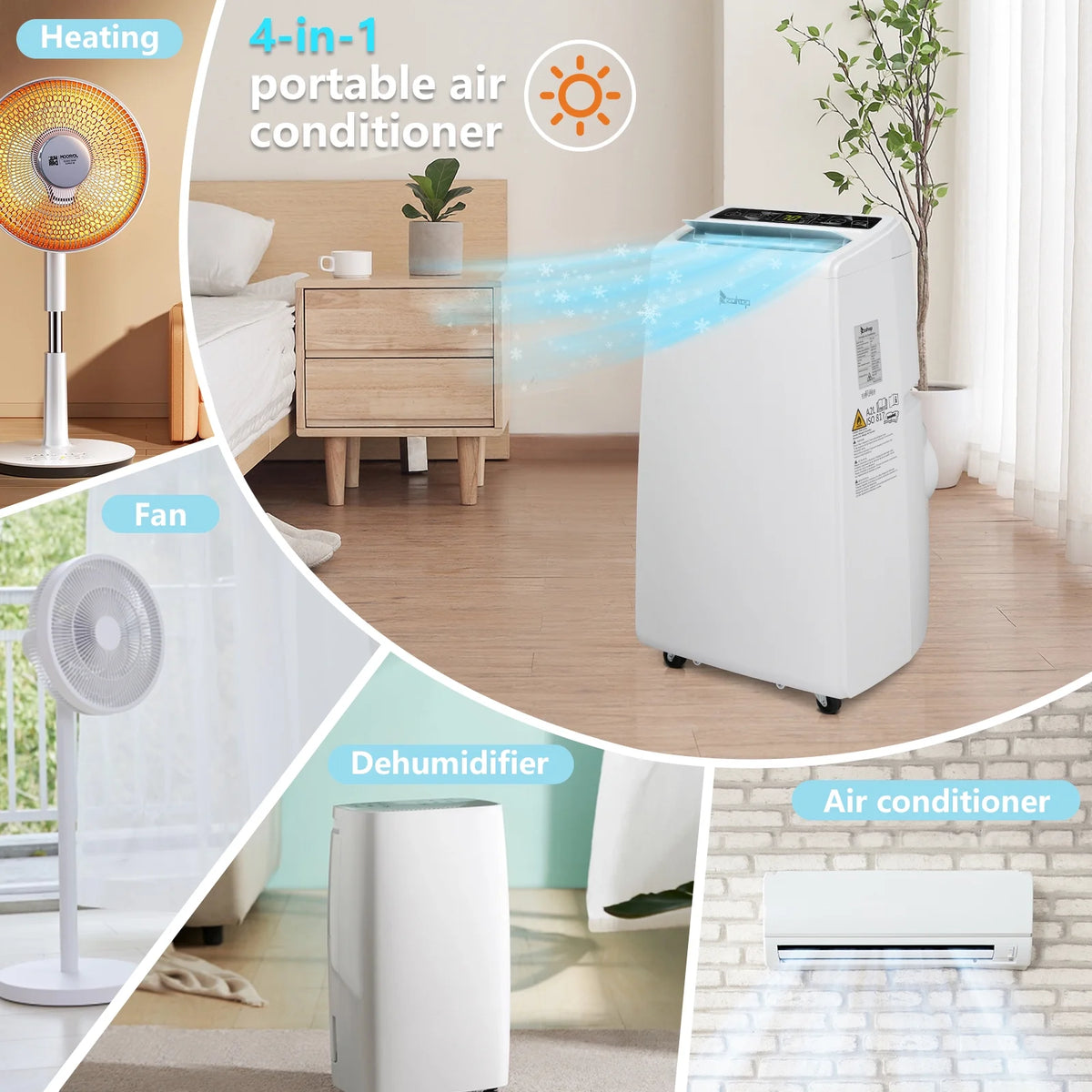 5100 BTU Portable Air Conditioner & Dehumidifier White J284