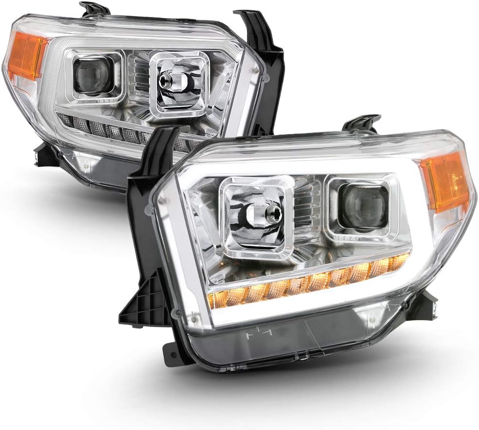 Chrome Projector Headlights Pair Driver & Passenger F86814
