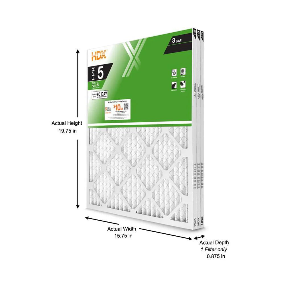 16 X 20 X 1 Pleated Air Filter 3-Pack K728559