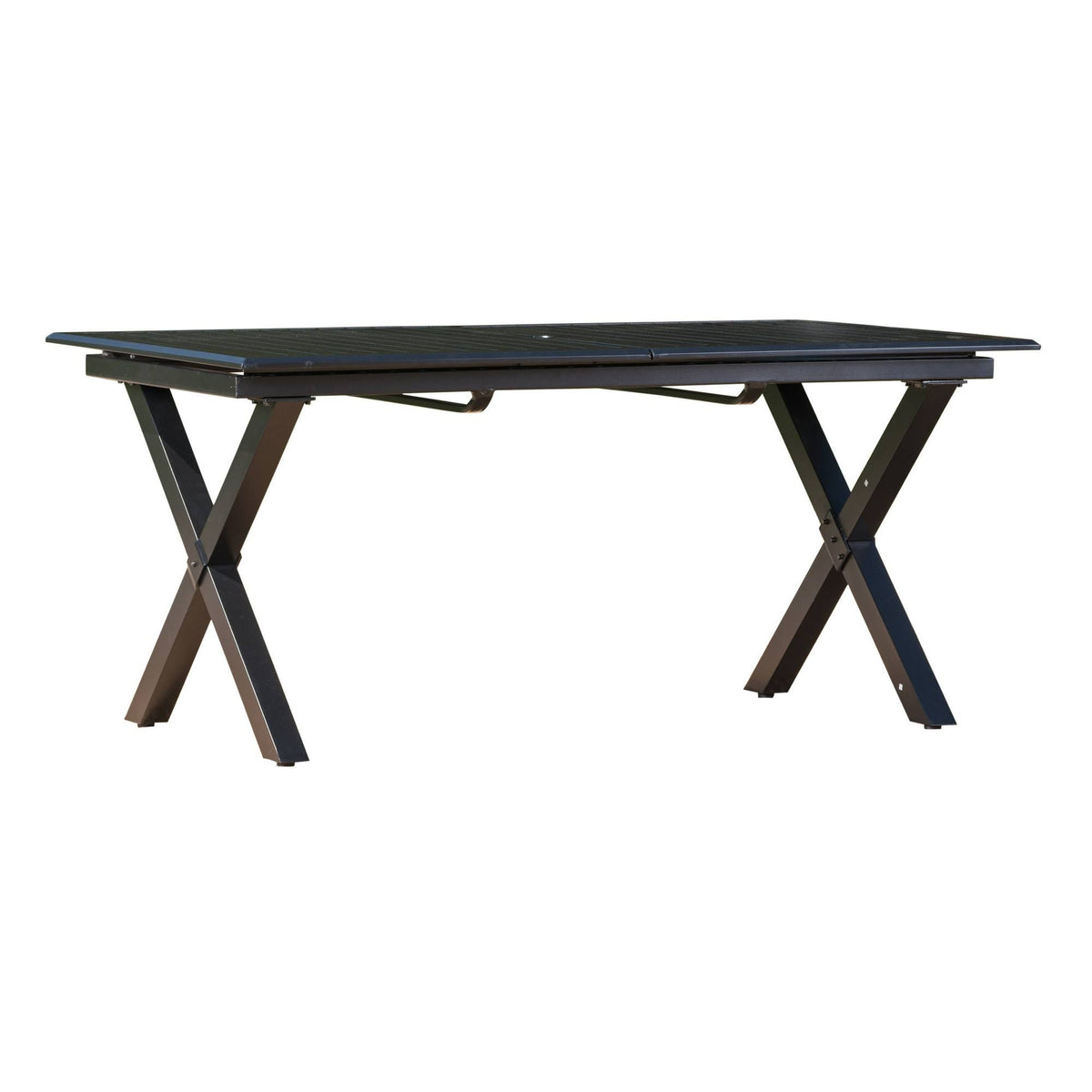 Black Cast Aluminum Rectangular Dining Table X58467