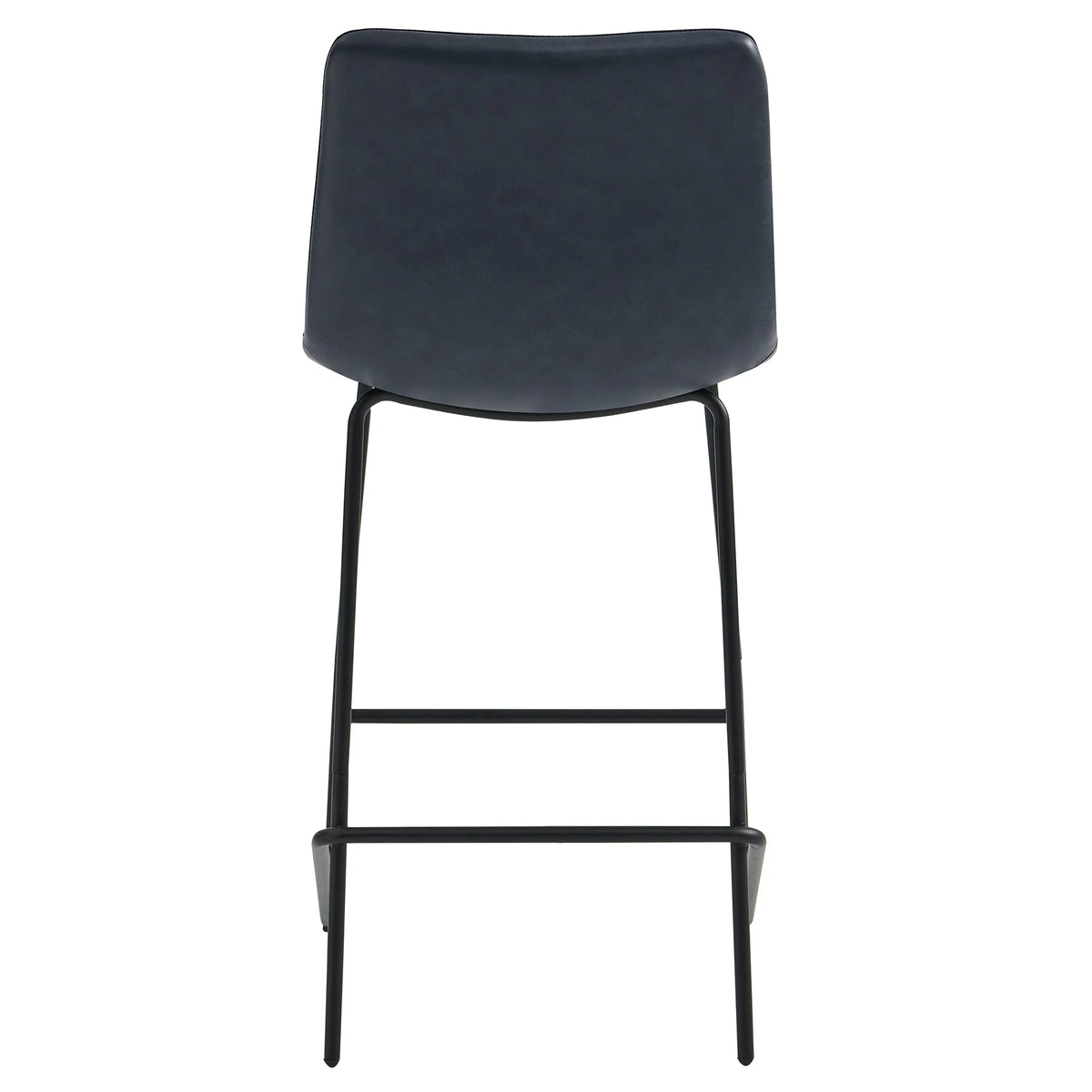 Navy Blue Faux Leather Counter Height Bar Stools, Set of 2 K18497