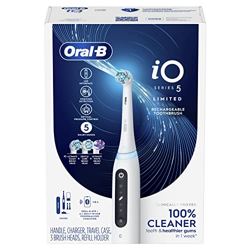 White Rechargeable Electric Toothbrush with 3 Brush Heads and Travel Case C6274