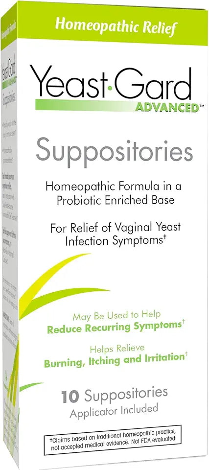 Homeopathic Yeast Infection Vaginal Suppositories 10 count Y954