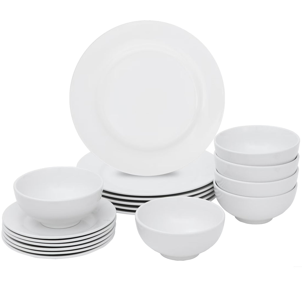 White 18 Pc Dinnerware Set for 6 R936
