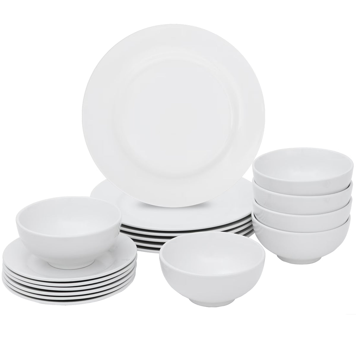 White 18 Pc Dinnerware Set for 6 R936