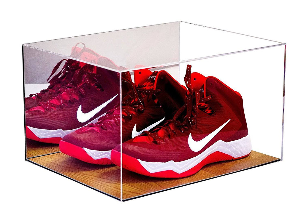 Clear Display Case with Simulated Wood Floor U264