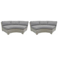 Curved Armless Outdoor Wicker Sofa in Grey Q97019