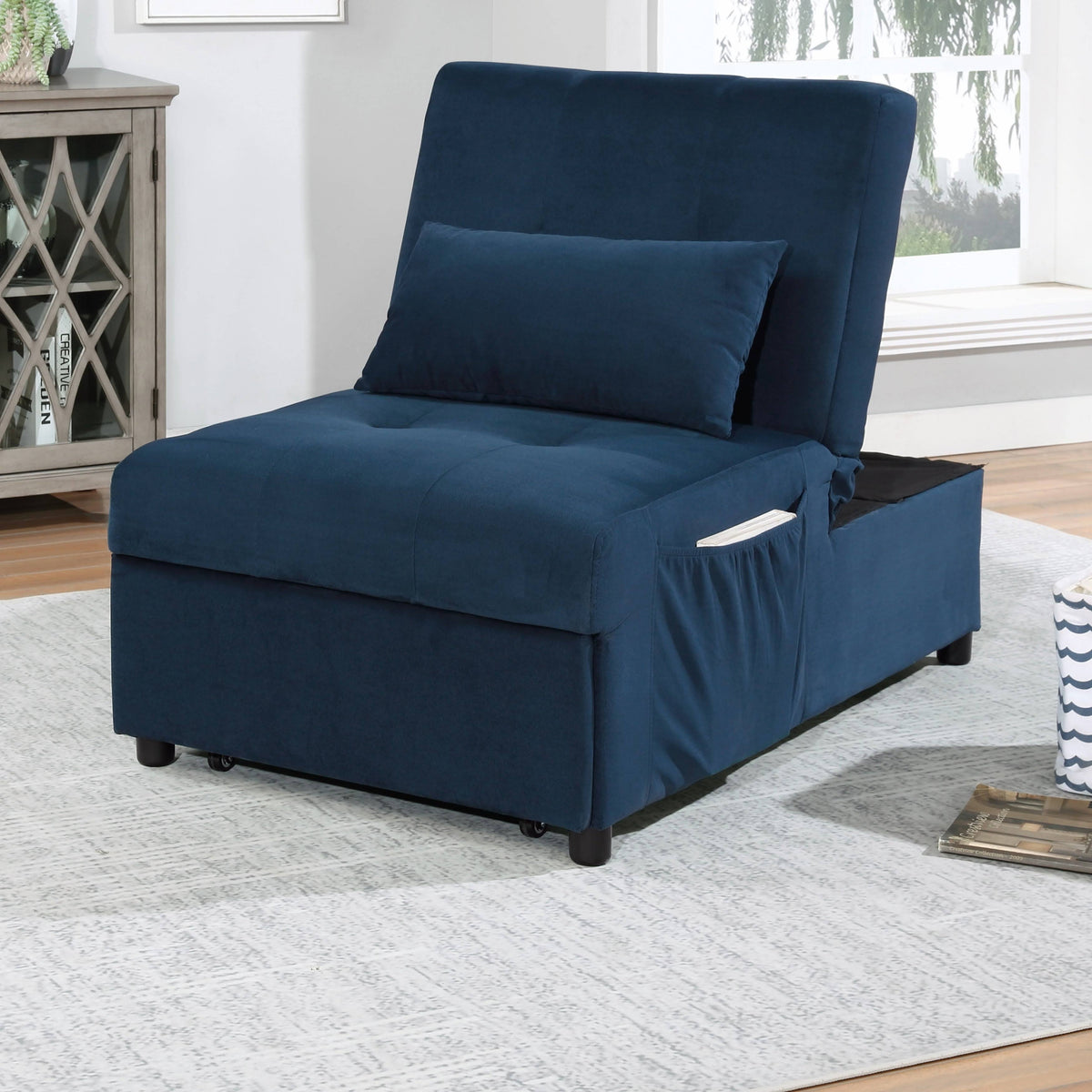 Grey Upholstered Futon Chair B4154