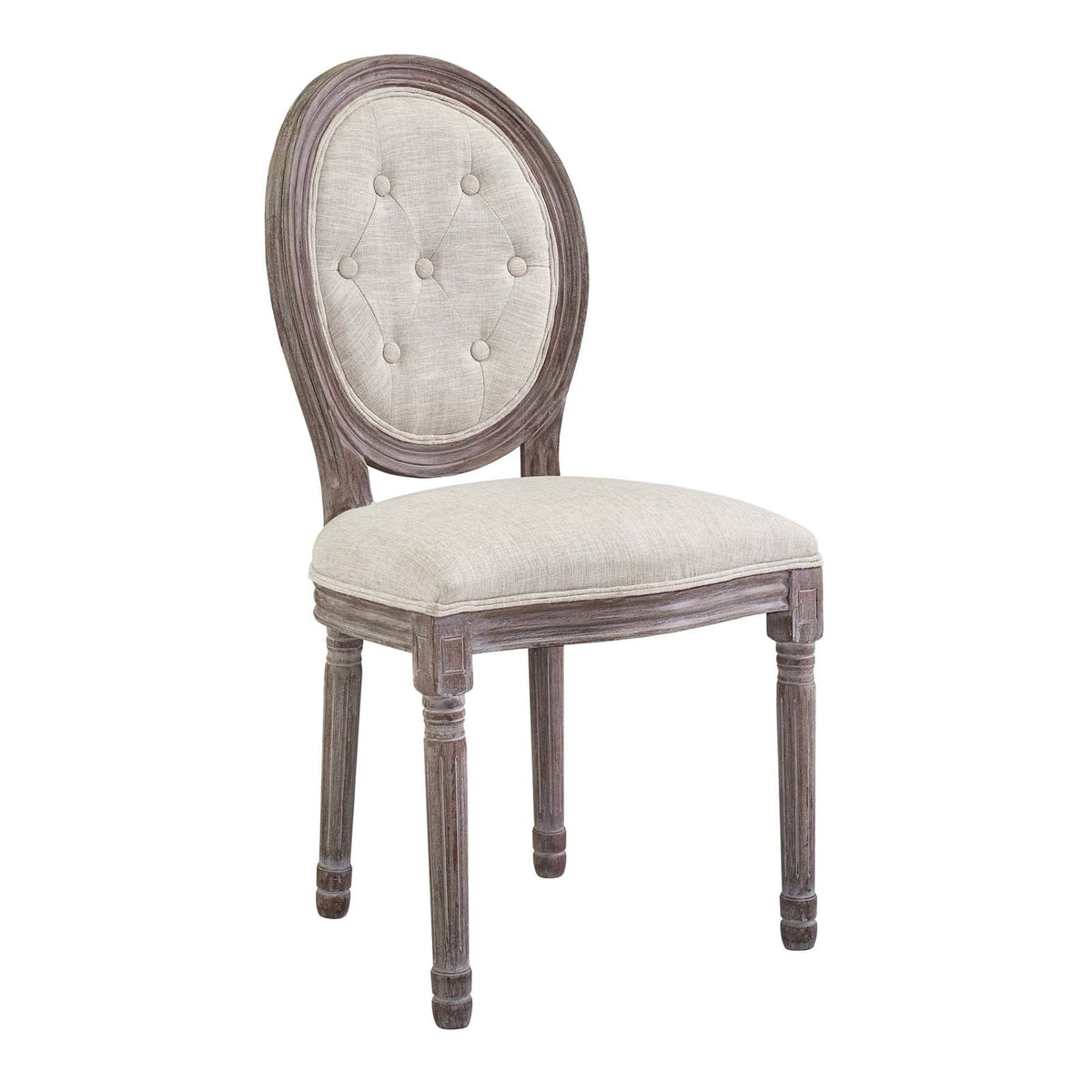 Beige Fabric Wood Dining Chair Set of Four Y86803