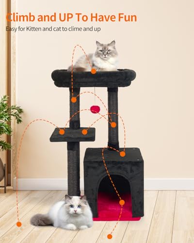 Grey Cat Tree with Scratching Posts A582776