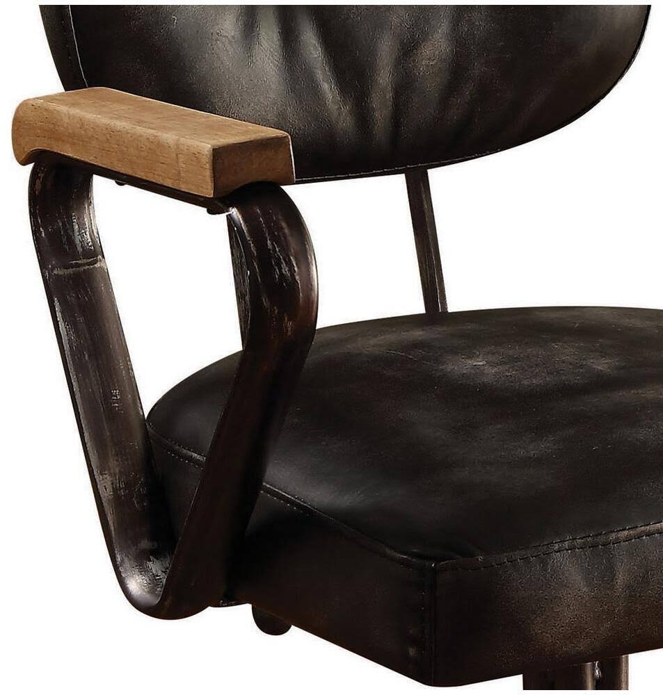 Vintage Black Leather Executive Office Chair Q52273