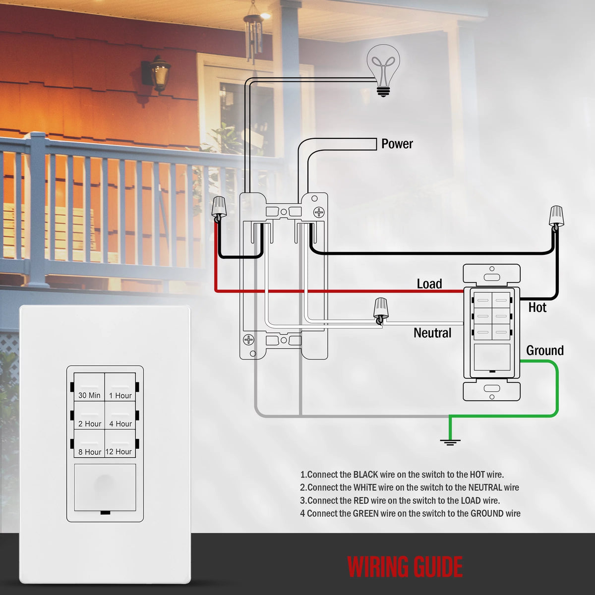 White 12 Hour Timer Switch X7090