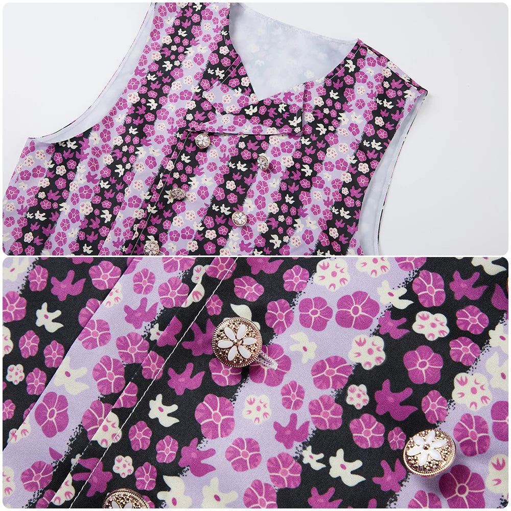 Trench Floral Vest Uniform Suit With Hat X488