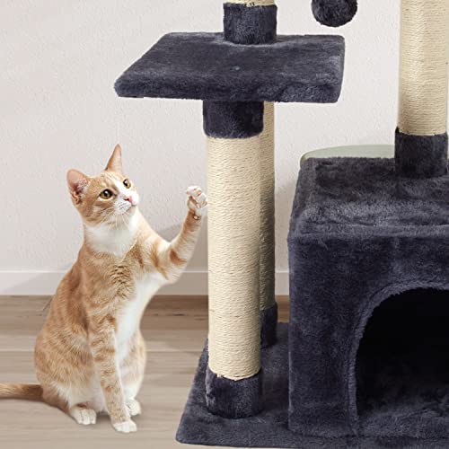Grey Cat Tree with Scratching Posts A582776