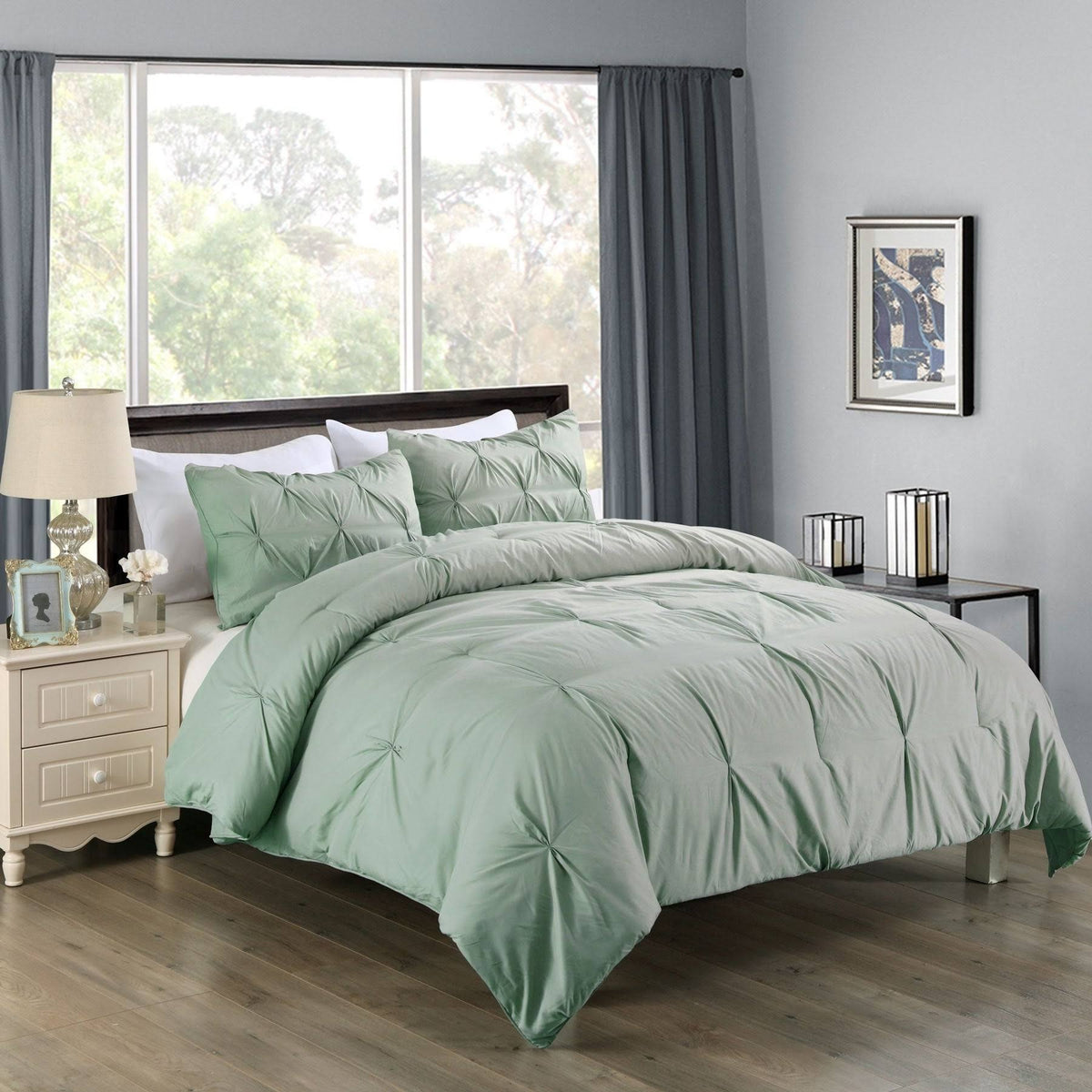 Purple Twin 2 Piece Pintuck Comforter Mini Set B313