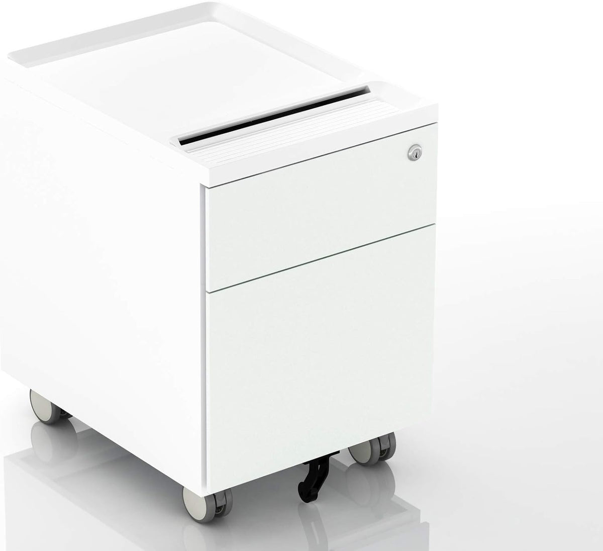 2-Drawer Mobile Filing Cabinet with Lock and Casters T819