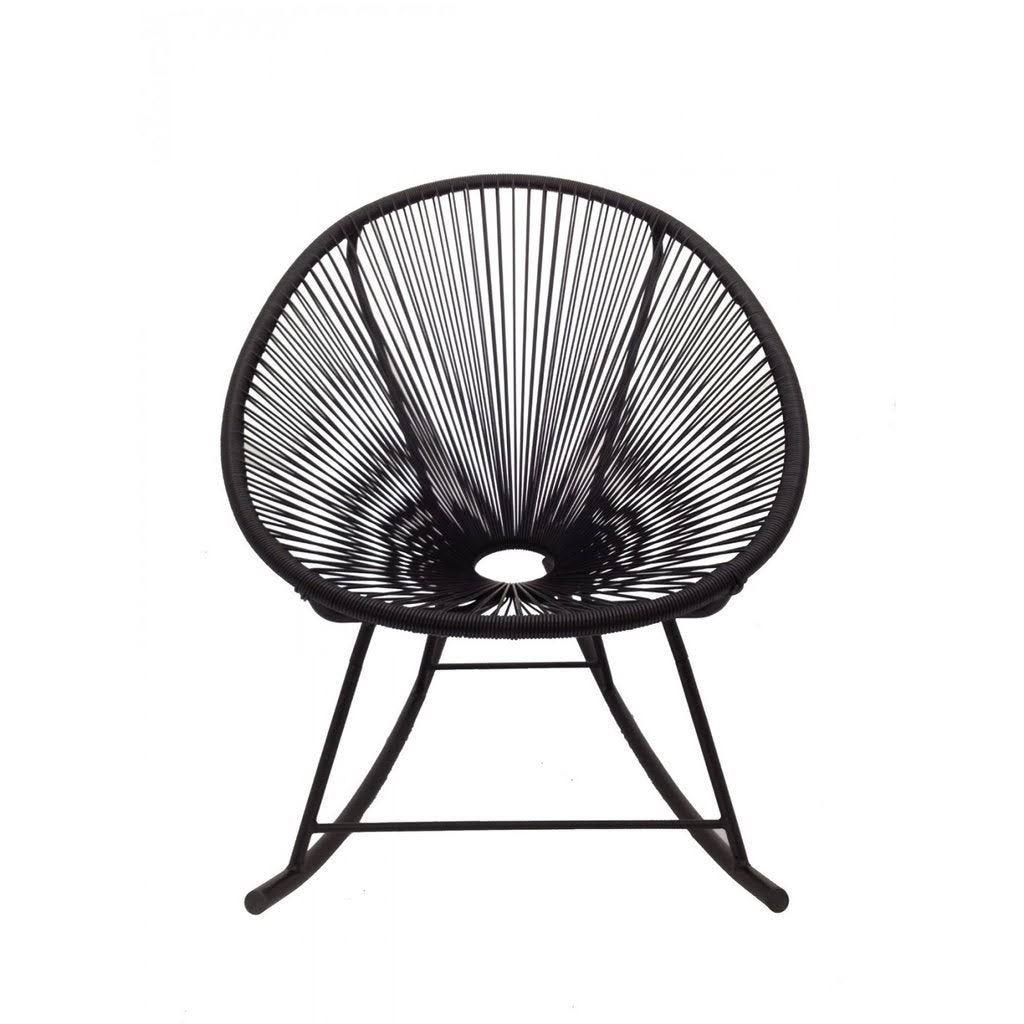 Black Vinyl Indoor/Outdoor Rocking Chair O4425