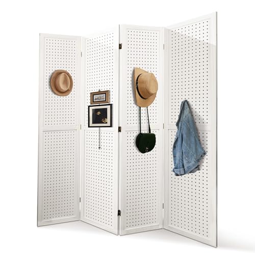 8 Panel Wood Peg Board Room Divider N613082