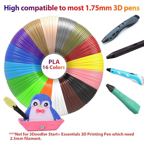 16-Color 320ft PLA 3D Pen Filament Refills 1.75mm M273126