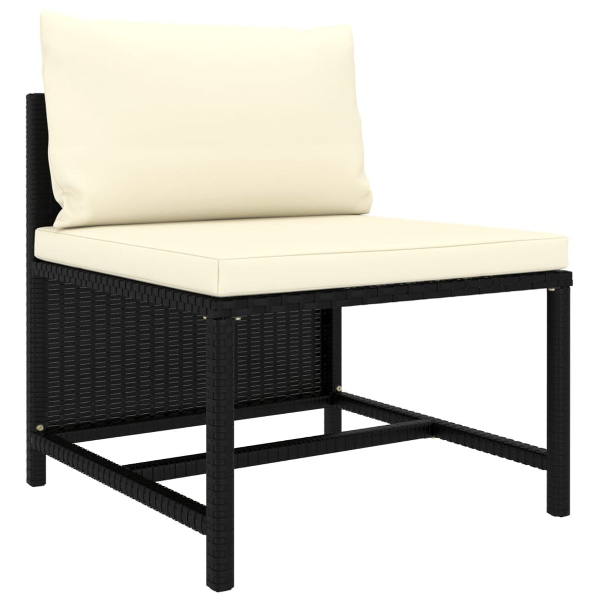 6 Piece Poly Rattan Garden Set with Cushions Black Y125156