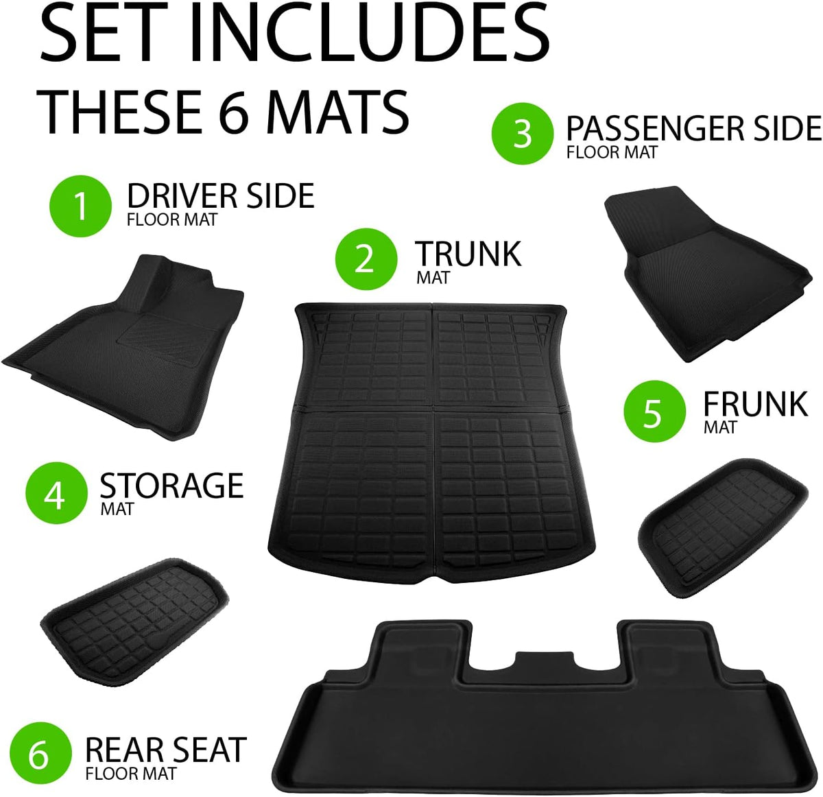 Black All Weather Waterproof Floor Mats S40735