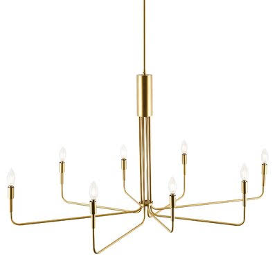 8-Light Candle Style Modern Linear Chandelier R36346